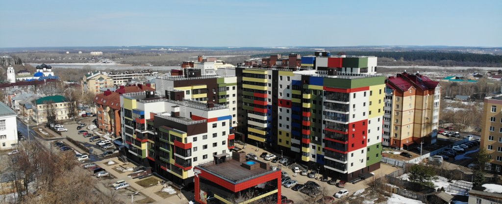 Цветные домики на Урицкого, Киров - Фото с квадрокоптера