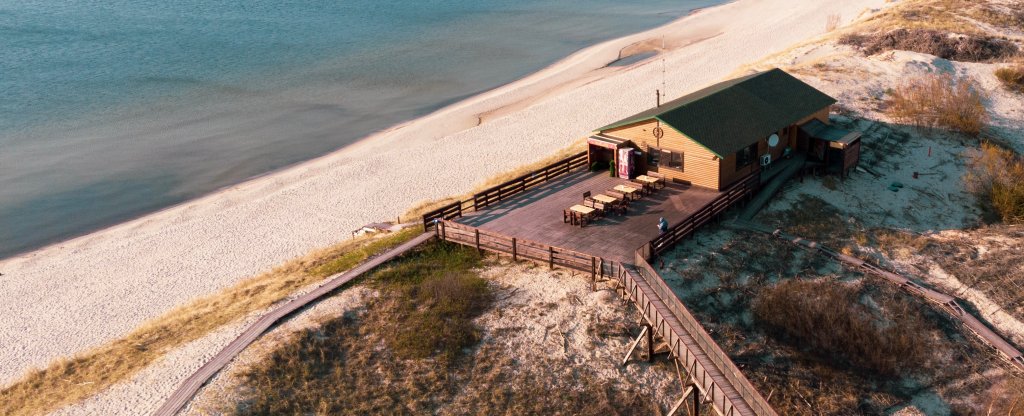 Кафе VinLand на Куршской Косе,  - Фото с квадрокоптера
