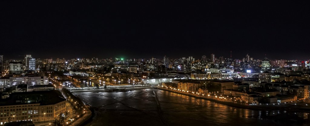 Ночной город,  - Фото с квадрокоптера